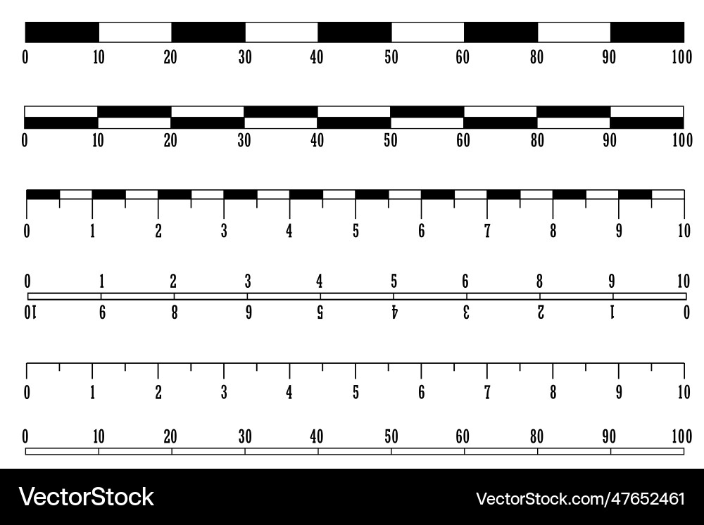 Map scales graphics measuring distance set vector image