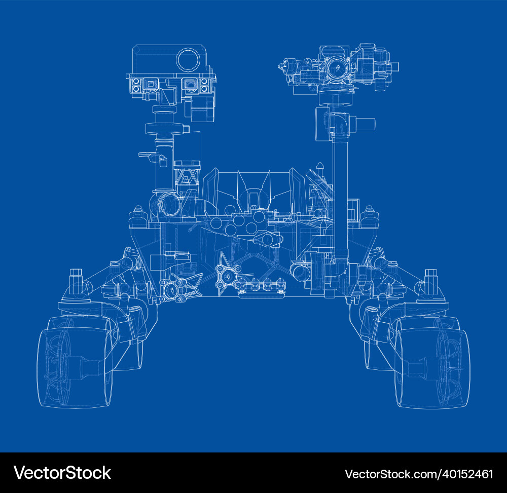 Mars rover rendering of 3d vector image