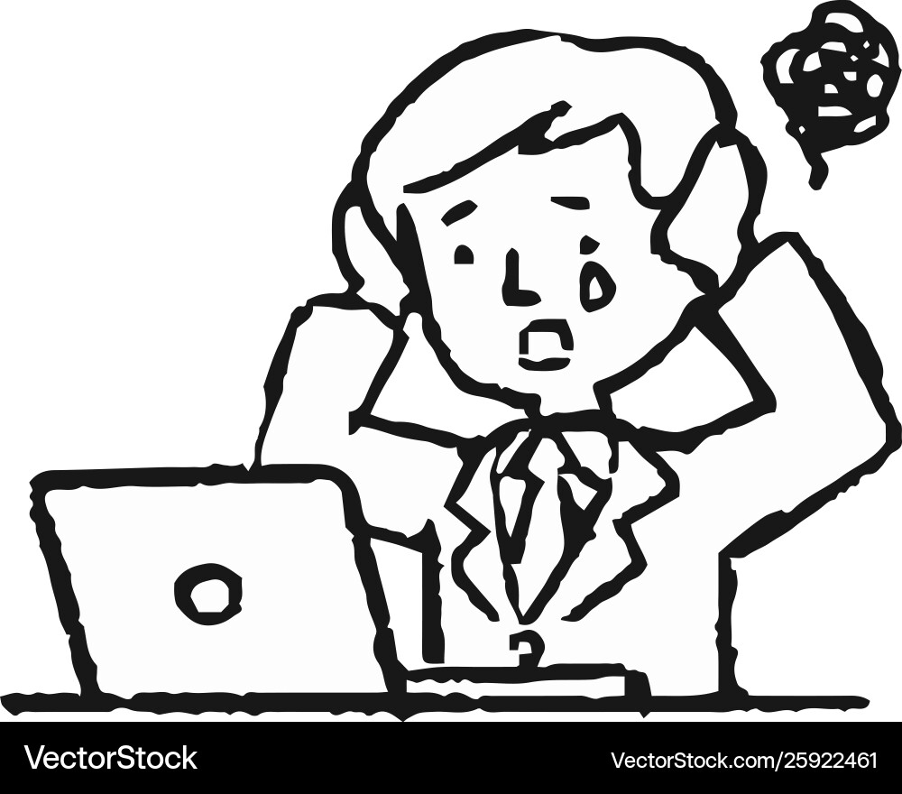 Monochrome analog style pop working man Monochrome analog style pop working man vector image