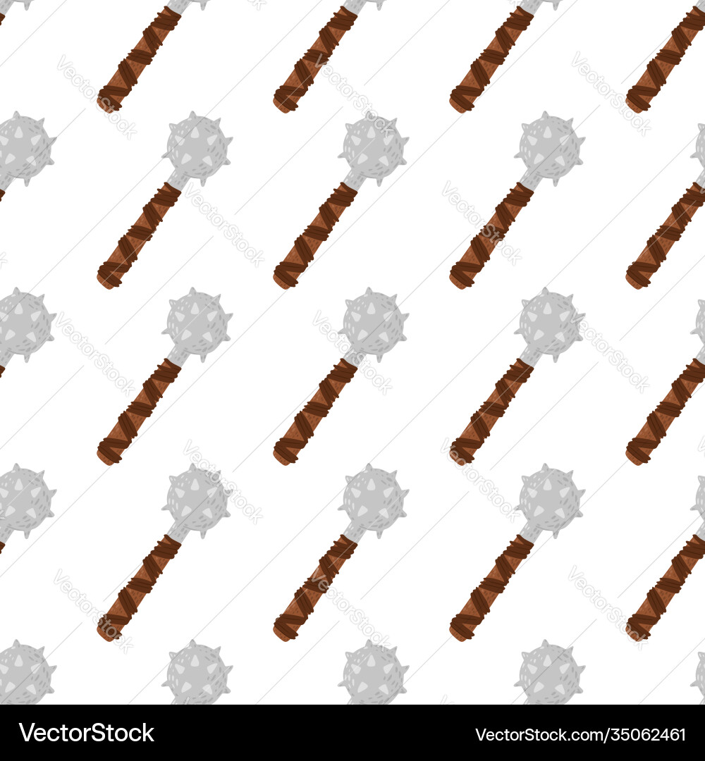 Seamless isolated pattern with simple mace Seamless isolated pattern with simple mace vector image