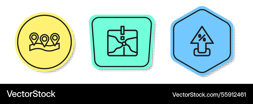 Set line location intersection point and percent Set line location intersection point and percent Vector Image