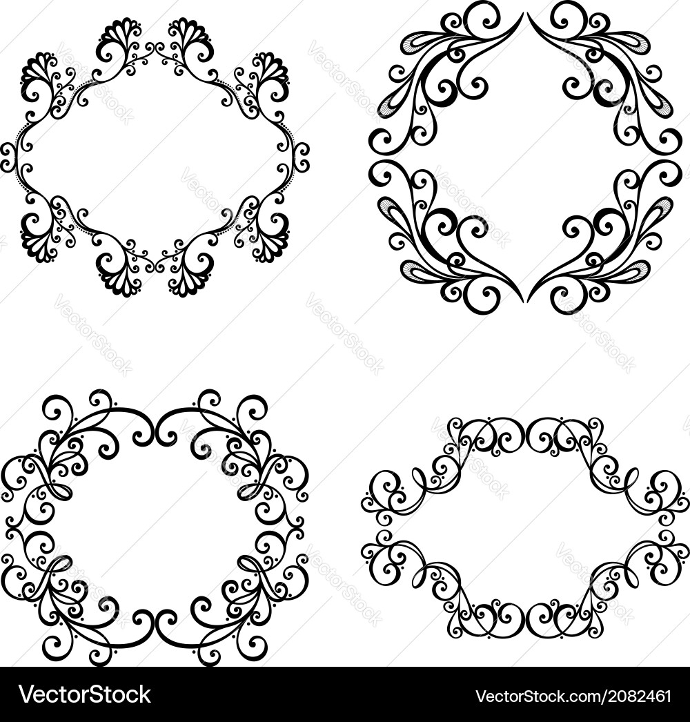 Set of ornamental frames for text Vector Image