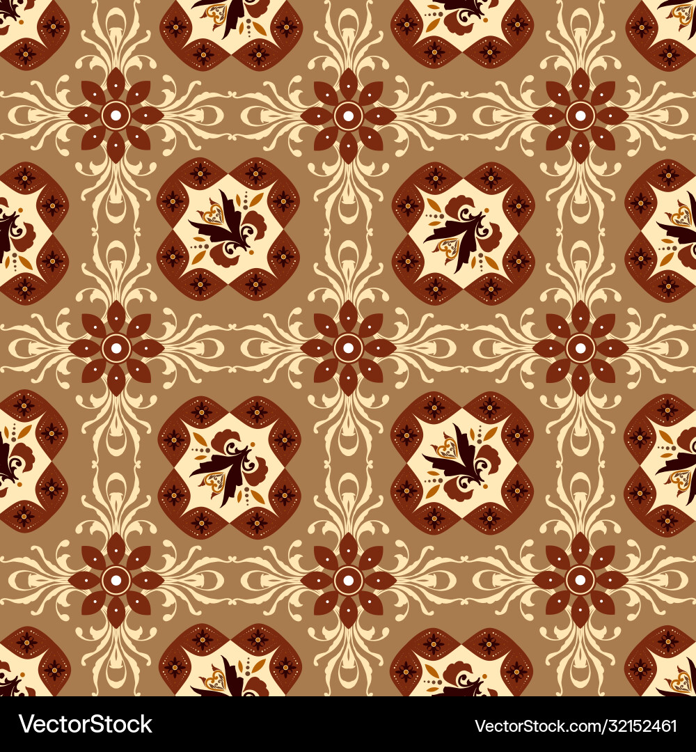 Simple flower pattern on central java batik Simple flower pattern on central java batik vector image