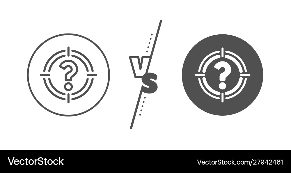 Target with question mark line icon vector image