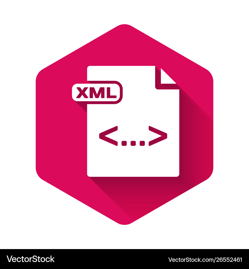 White xml file document download button icon White xml file document download button icon vector image