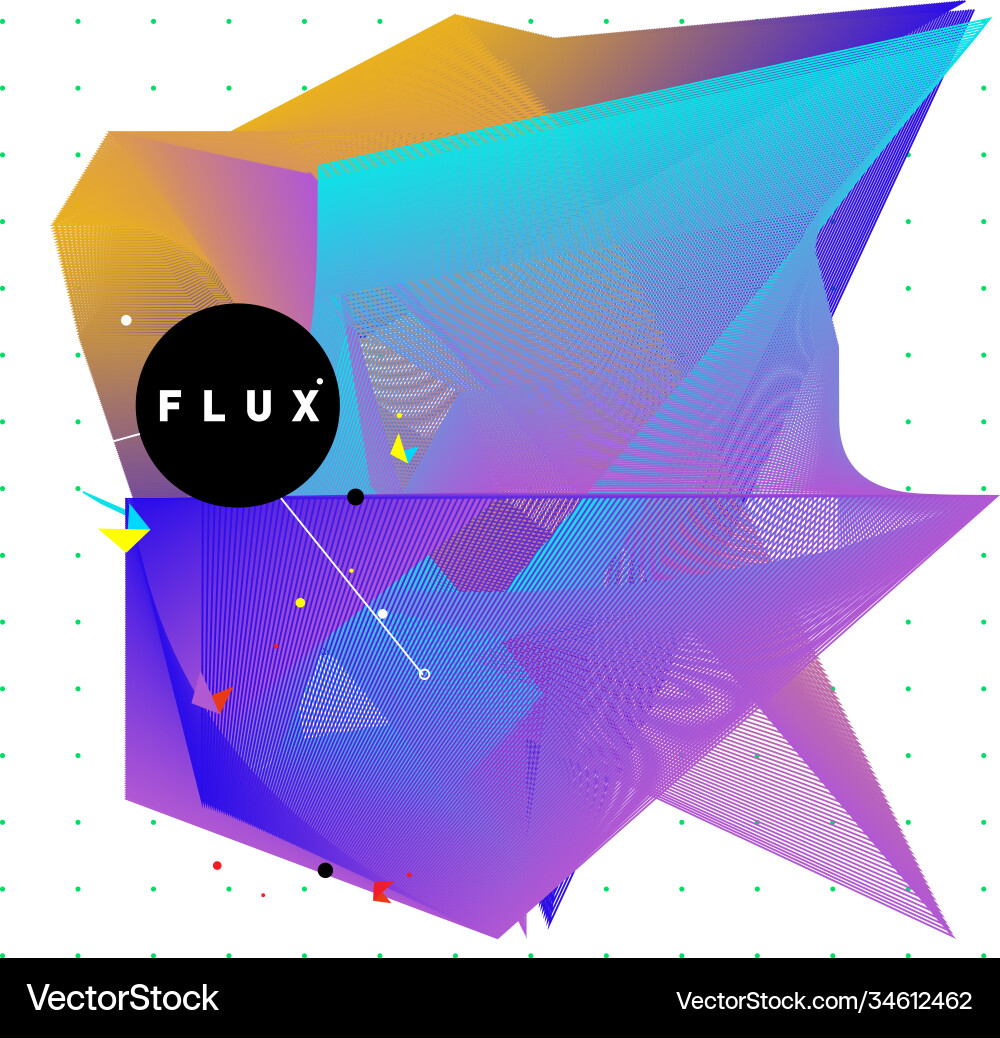 3d colorful wave background dynamic flux effect vector image