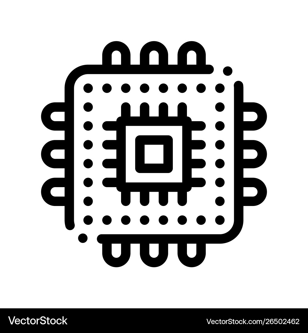 Computerelement Prozessor Dünne Linie Symbol Computerelement Prozessor Dünne Linie Symbol vektorbild