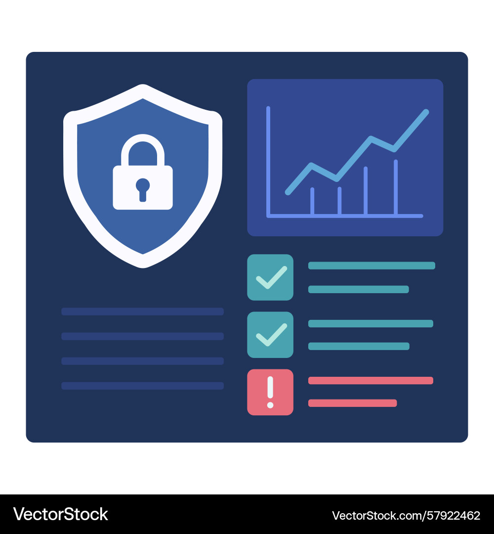 Data dashboard shows stats and checks Data dashboard shows stats and checks Vector Image
