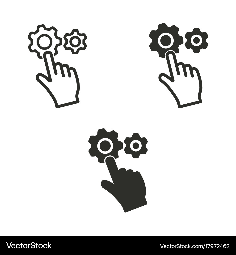 Digital interaction icon set Vector Image