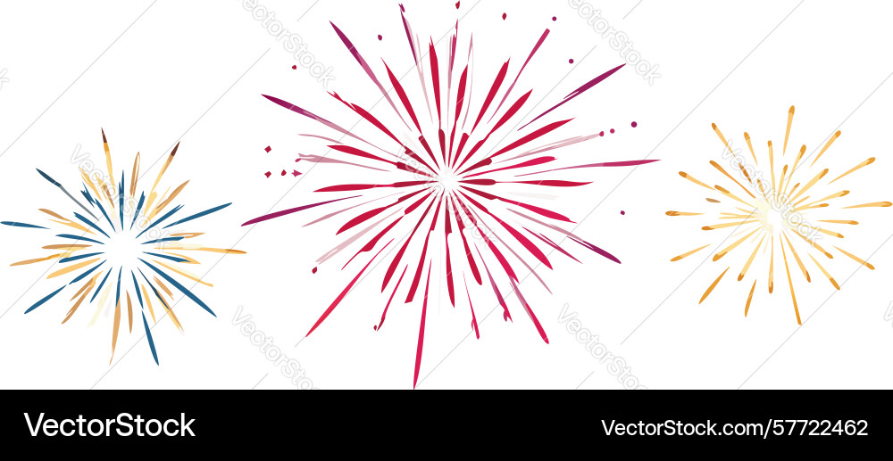 Dynamic abstract firework bursts with thin lines vector image
