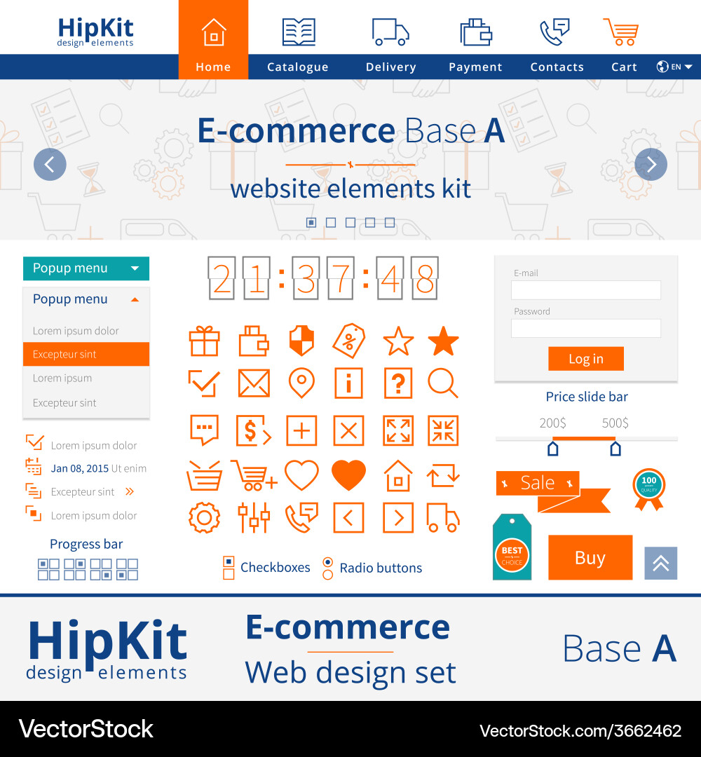 E-commerce web design elements vector image