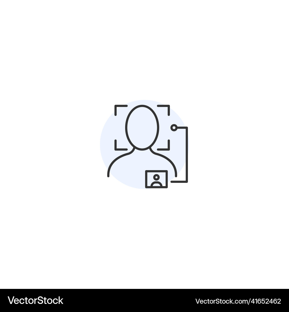 Face id scan biometric authentication line icon Face id scan biometric authentication line icon vector image