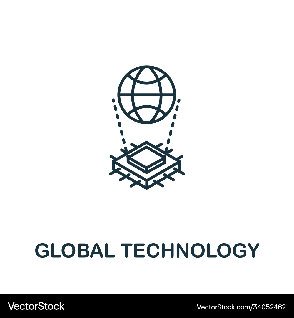 Global technology icon from artificial Global technology icon from artificial vector image