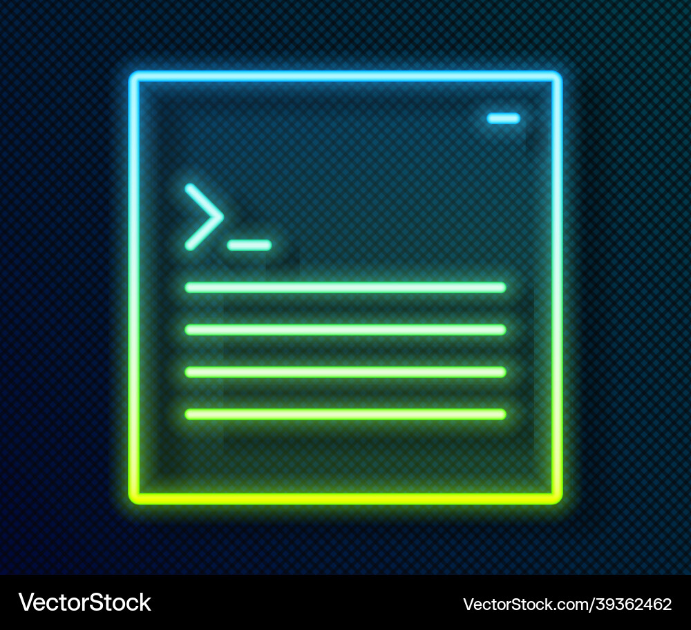 Glowing neon line software web developer Glowing neon line software web developer vector image