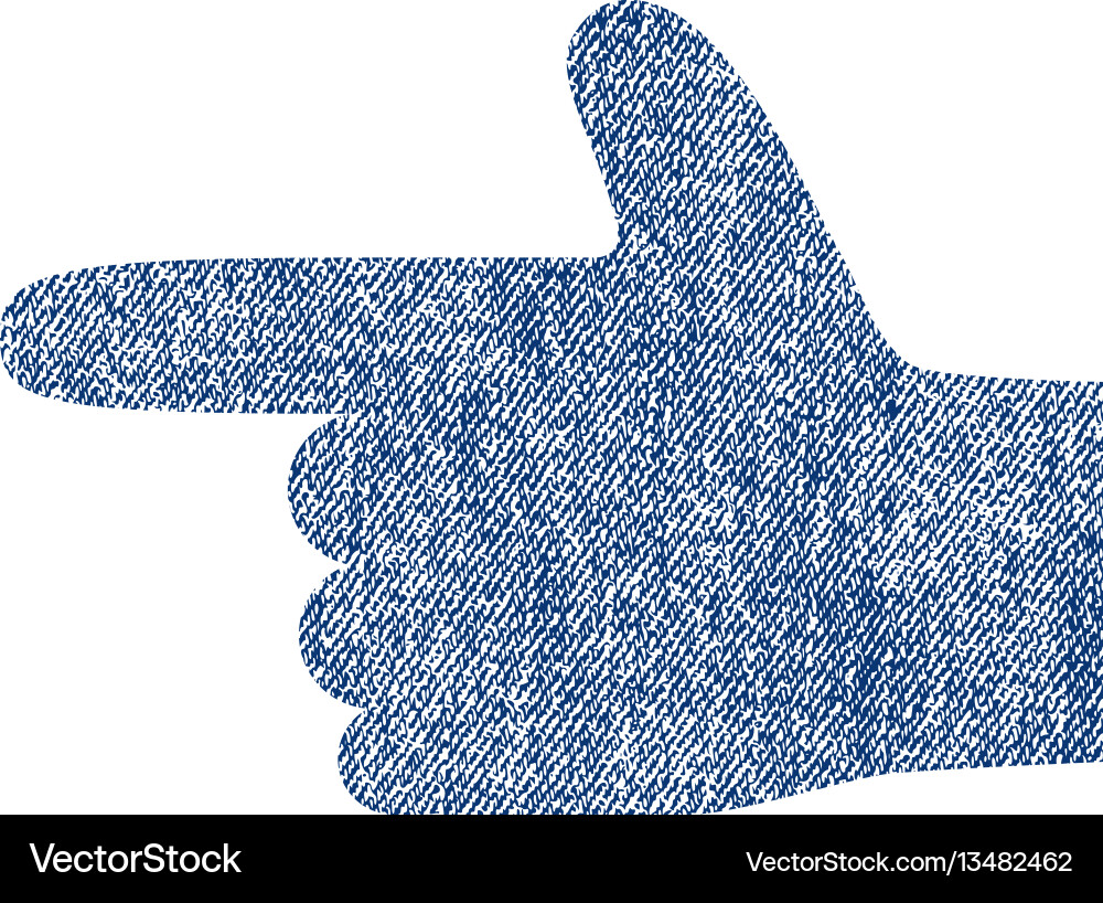 Hand pointer left fabric textured icon Hand pointer left fabric textured icon vector image