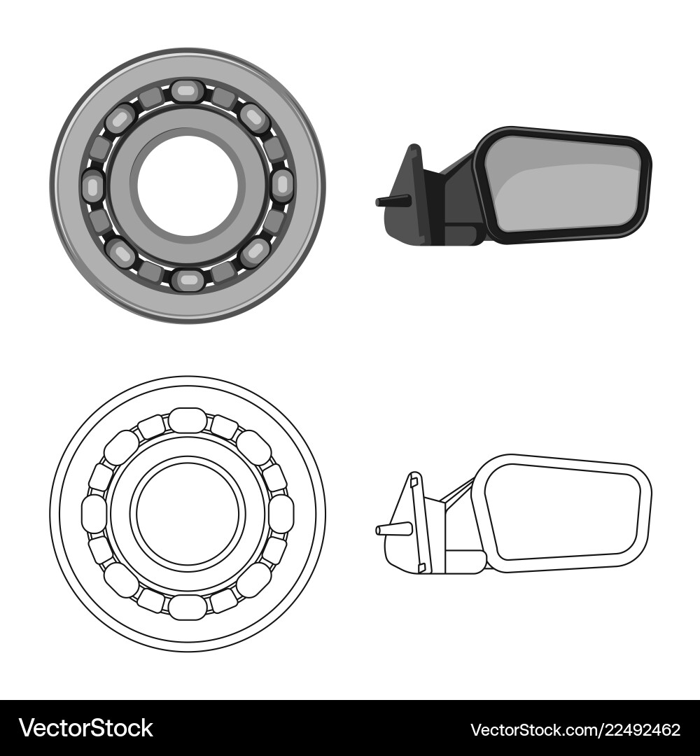 Isolated object of auto and part sign set vector image