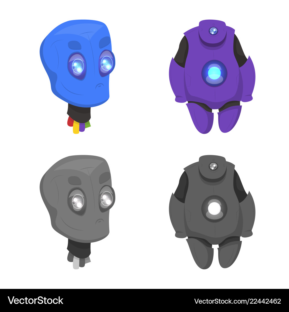 Isolated object of robot and factory sign Vector Image