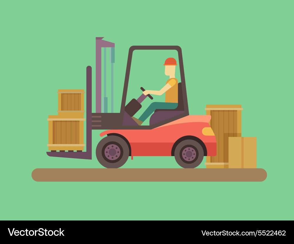 Loading and unloading machine vector image