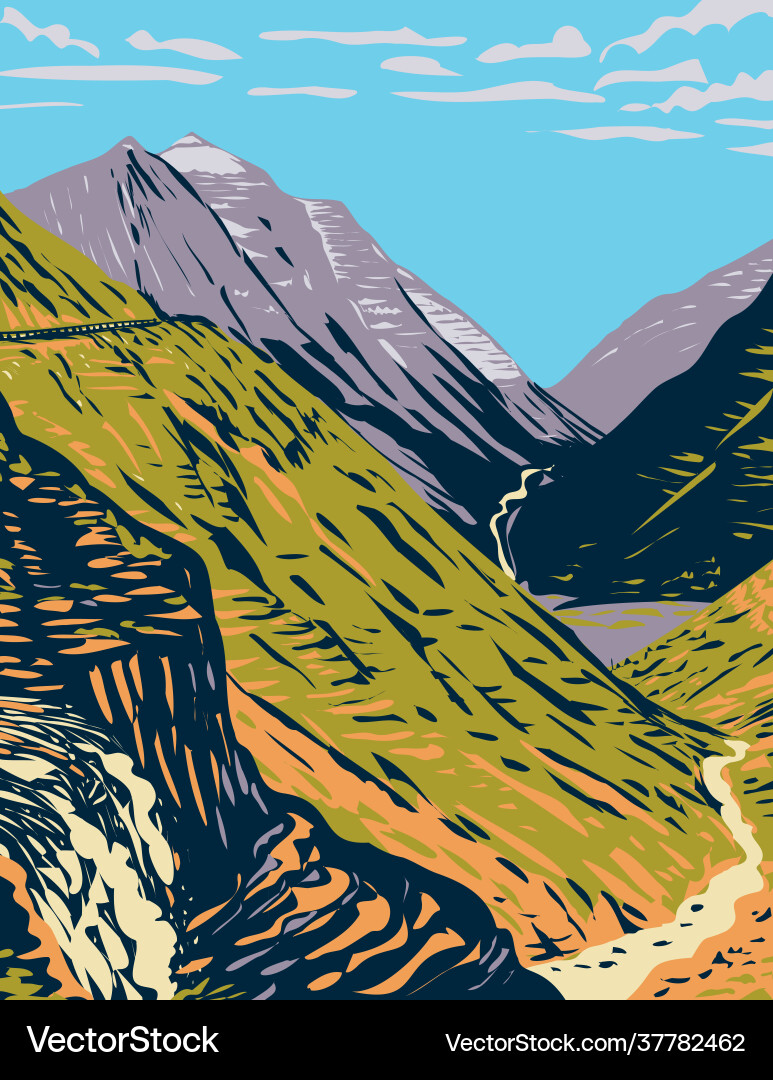 Logan Pass Scenic View vector image