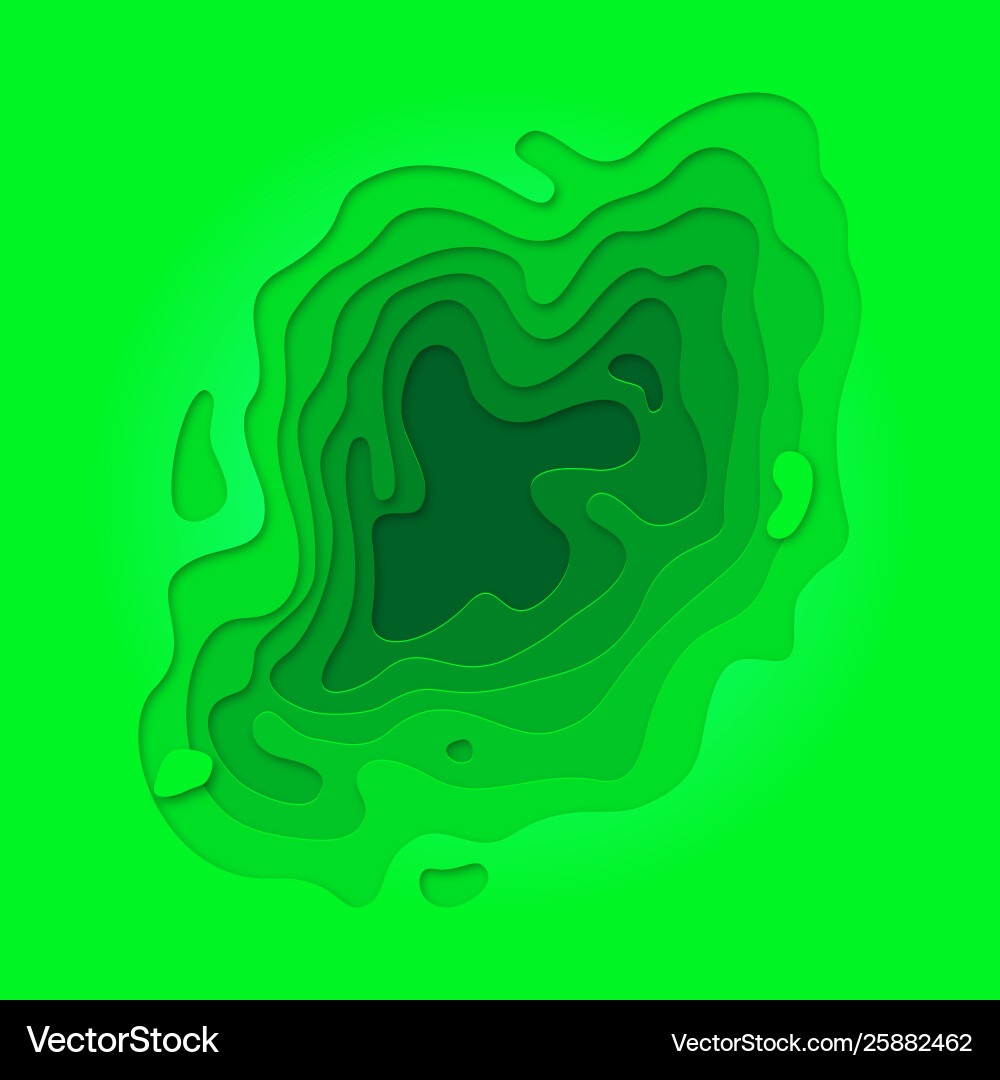 Papercut green layer paper cut pattern background Papercut green layer paper cut pattern background vector image