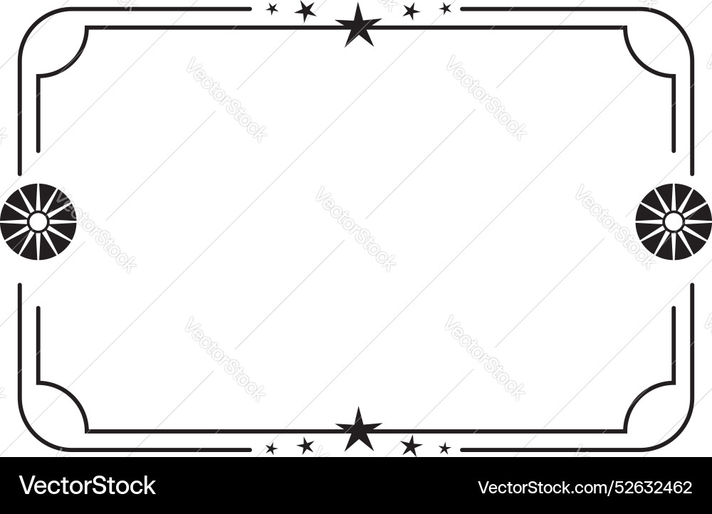 Rectangular boho frame vector image