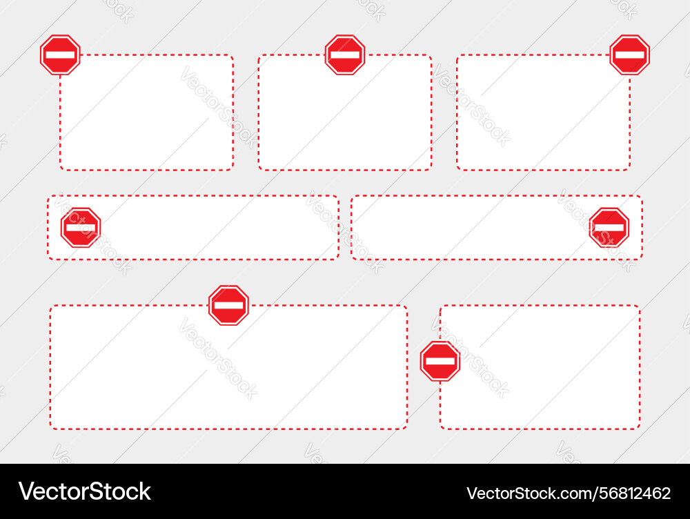 Rectangular frames with stop sign vector image