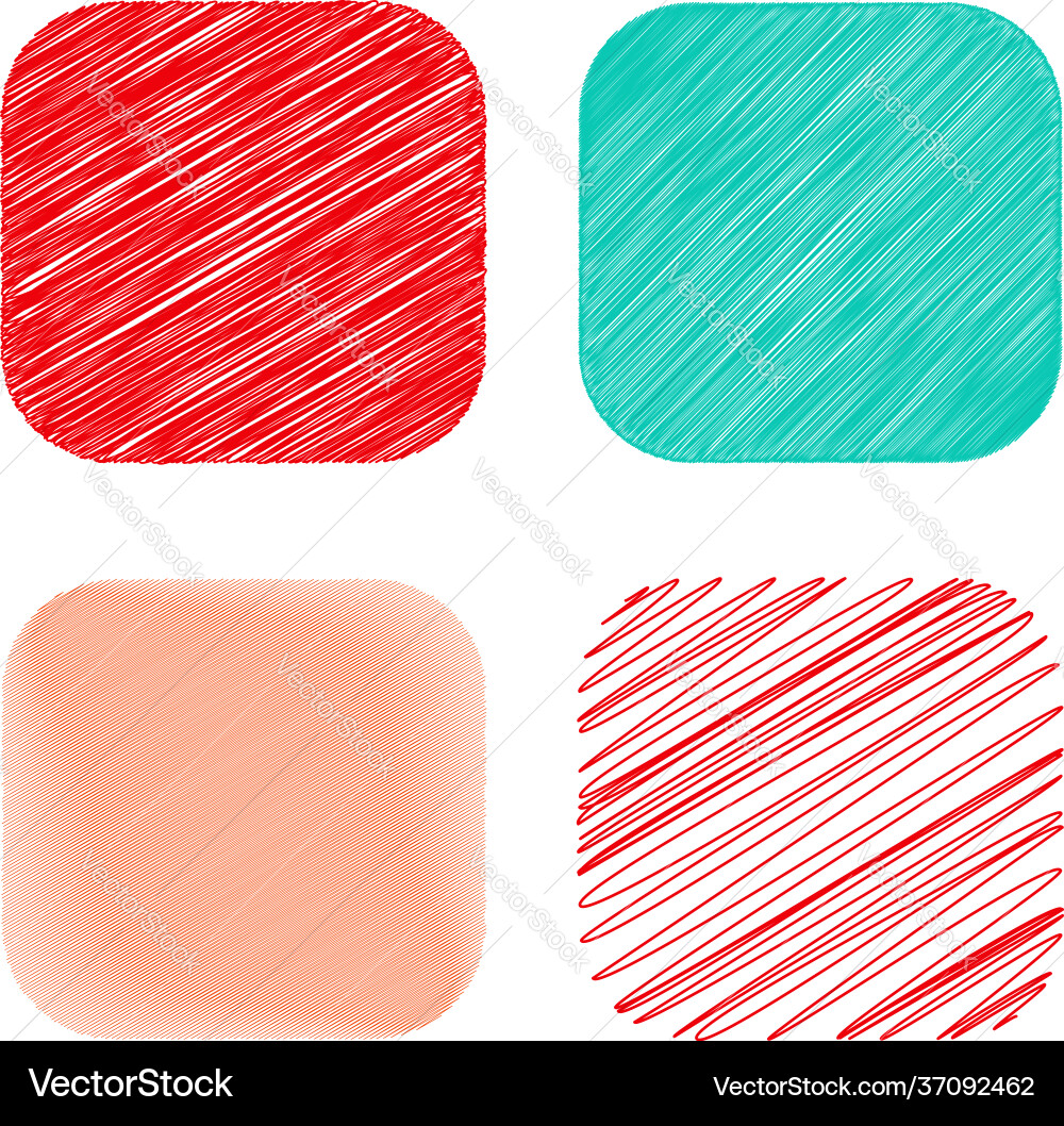 Rounded square with sketchy scribble doodle vector image