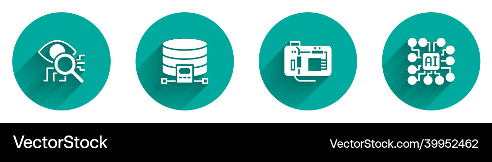 Set eye scan cloud database motherboard Set eye scan cloud database motherboard vector image