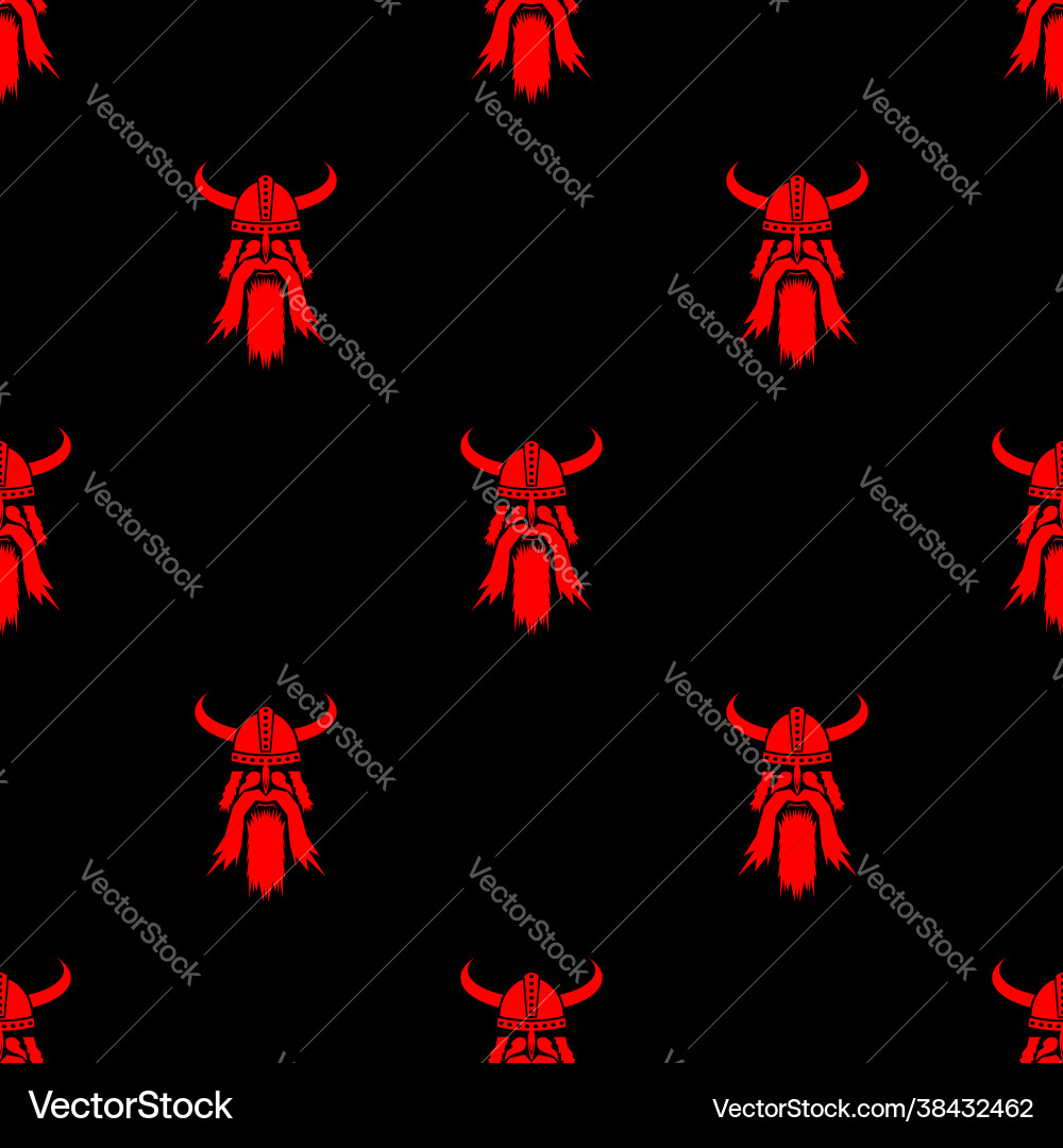 Viking red silhouettes seamless pattern isolated Viking red silhouettes seamless pattern isolated vector image