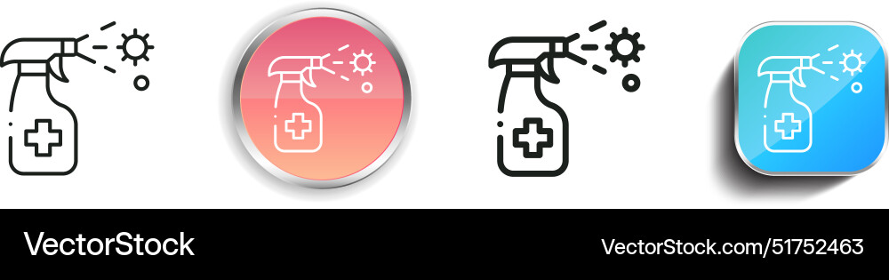 Bactericide icon thin linear regular and button Bactericide icon thin linear regular and button vector image
