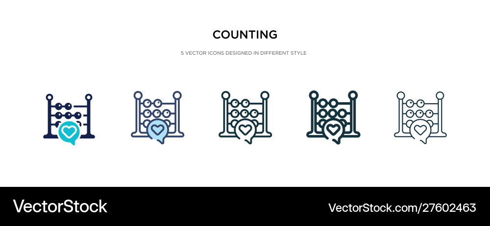 Counting icon in different style two colored Counting icon in different style two colored vector image