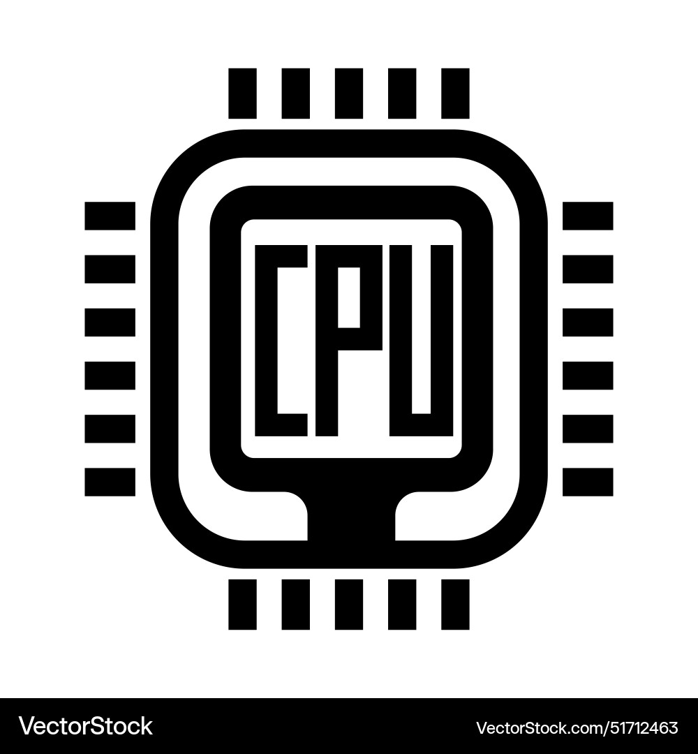 Cpu microprocessor or chips icon central Cpu microprocessor or chips icon central vector image