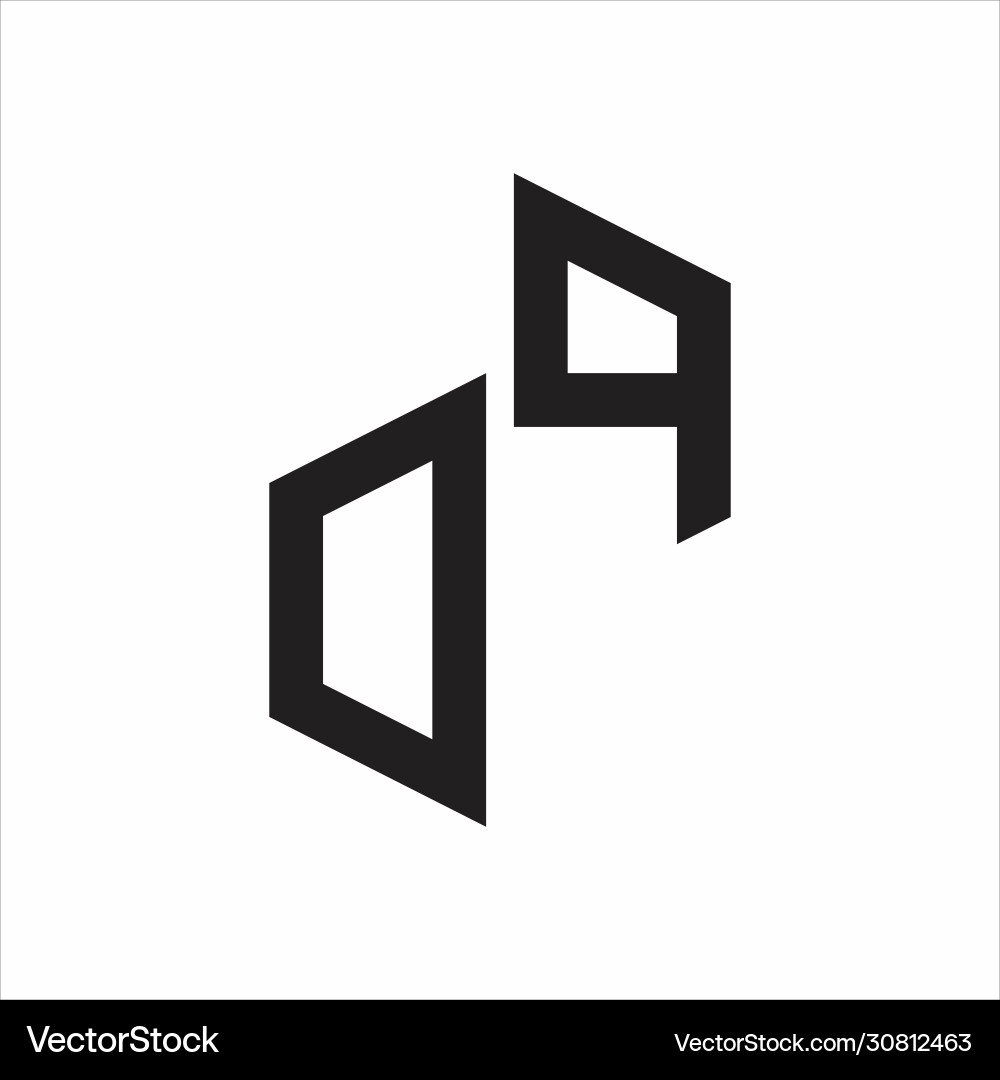 Dp initial letters logo monogram with up to down vector image
