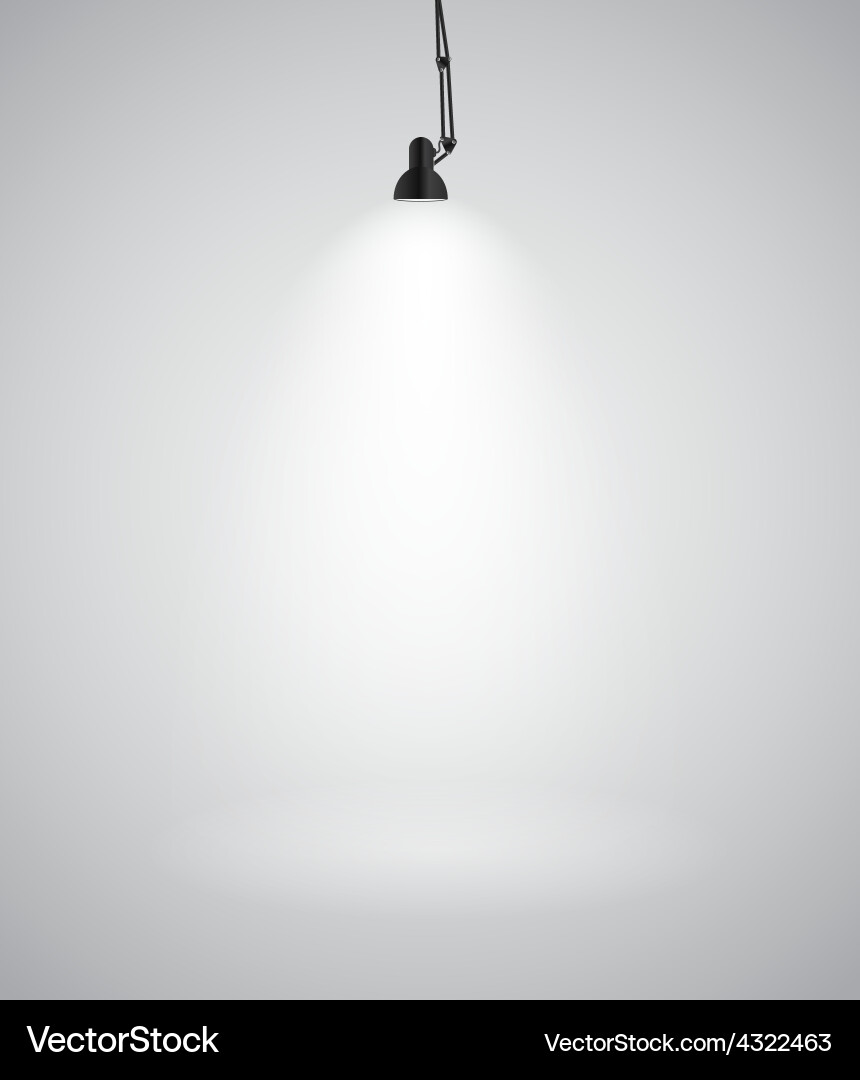 Empty White Background with Lamp Vector Image
