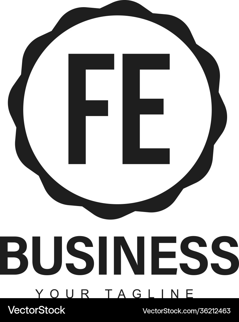 Fe initial a logo design with abstract style vector image