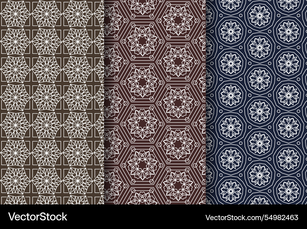 Flat design linear arabic pattern collection Vector Image