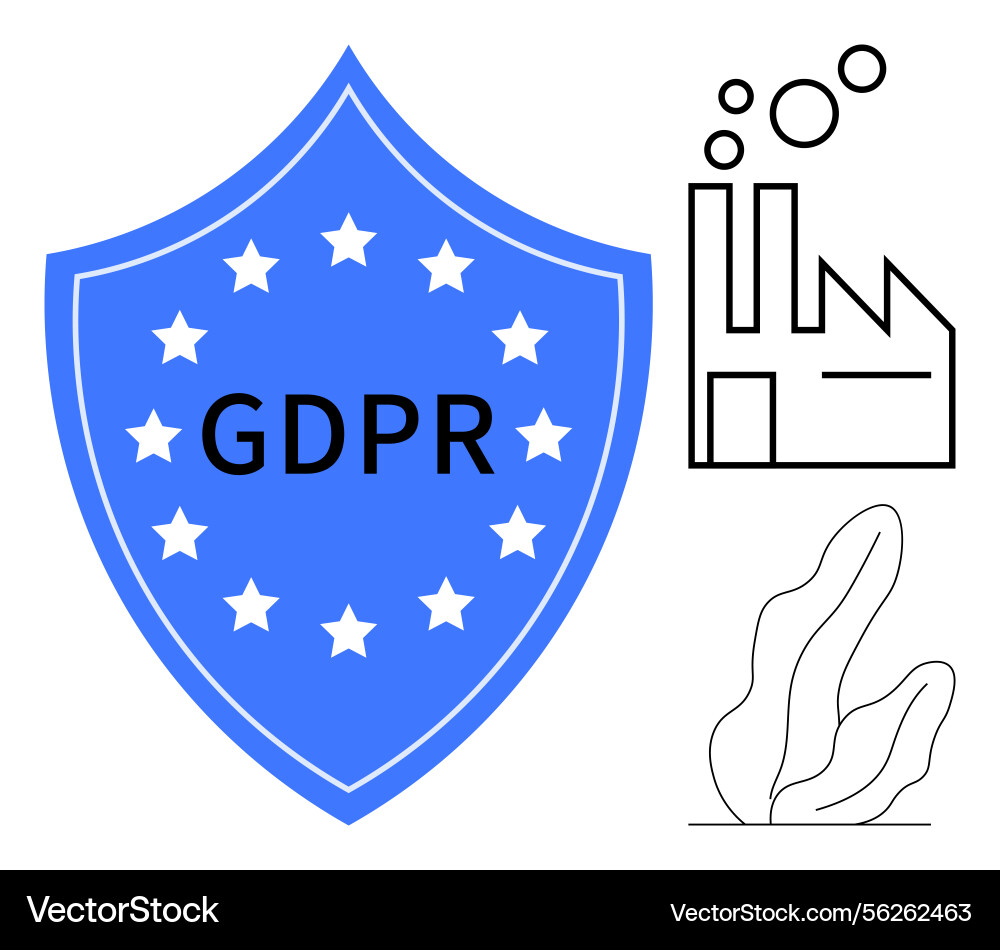 Gdpr shield representing data privacy Vector Image