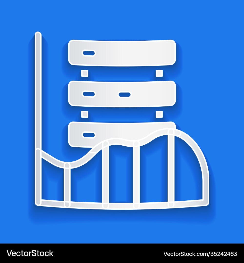 Paper cut server data web hosting icon isolated Vector Image