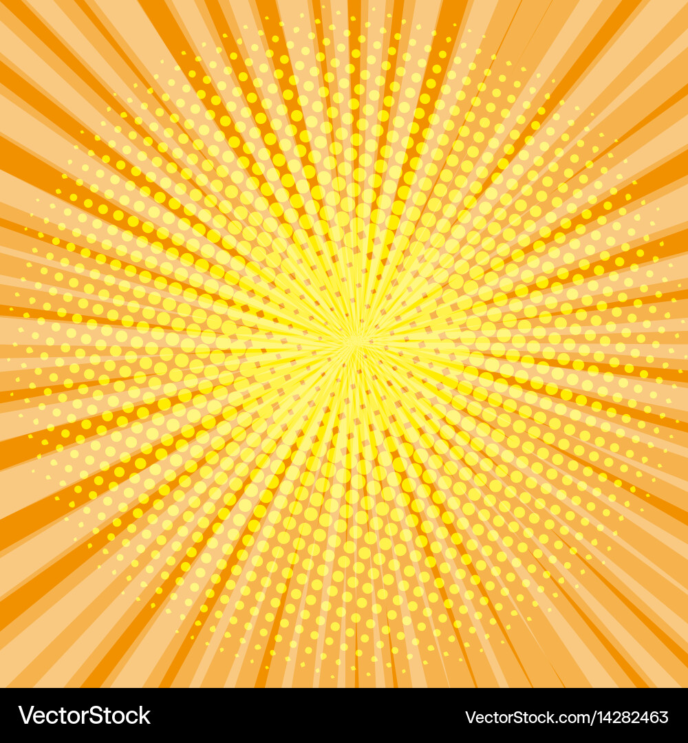 Pop art style halftone explosion with light rays vector image