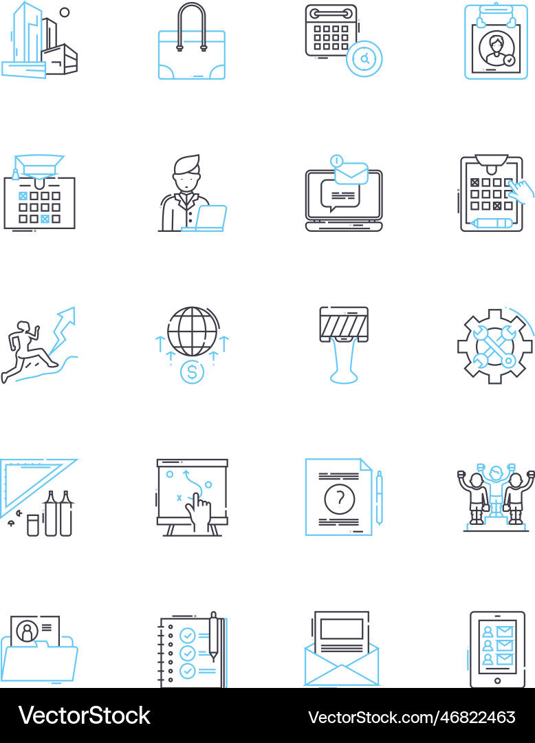Recording studio linear icons set oundproofing Recording studio linear icons set oundproofing vector image