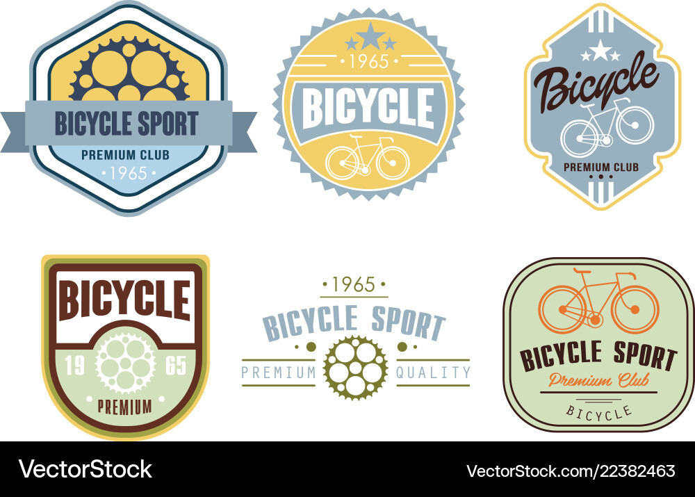Retro bicycle sport logo set badge label Retro bicycle sport logo set badge label vector image