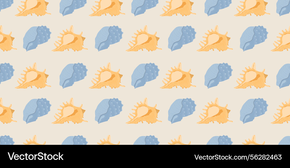 Seamless pattern with shells and seaweed Seamless pattern with shells and seaweed vector image