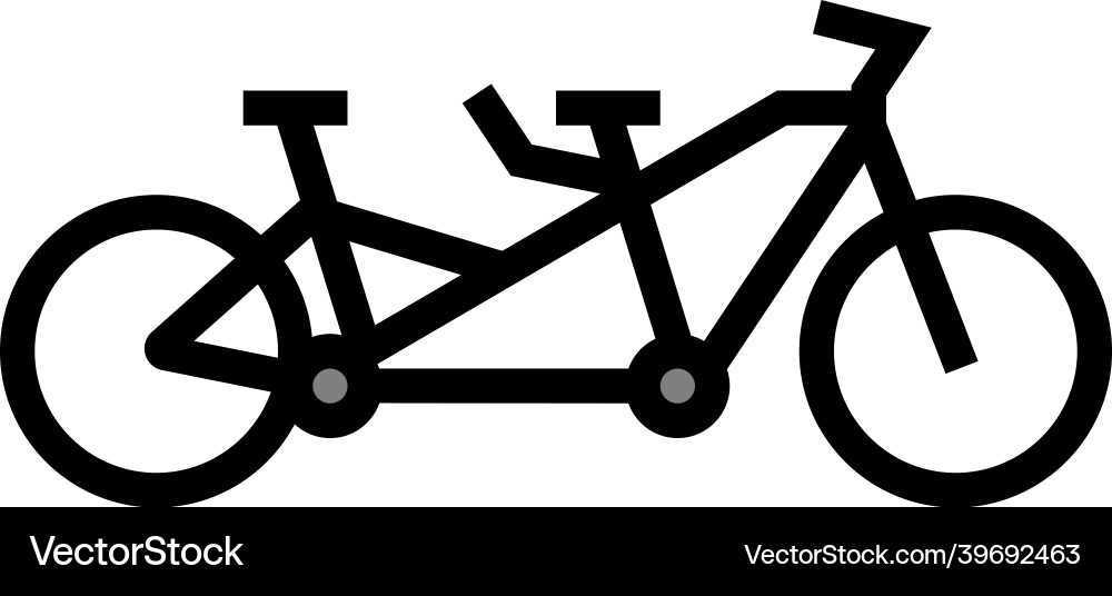 Tandem Bicycle Icon Vector Image