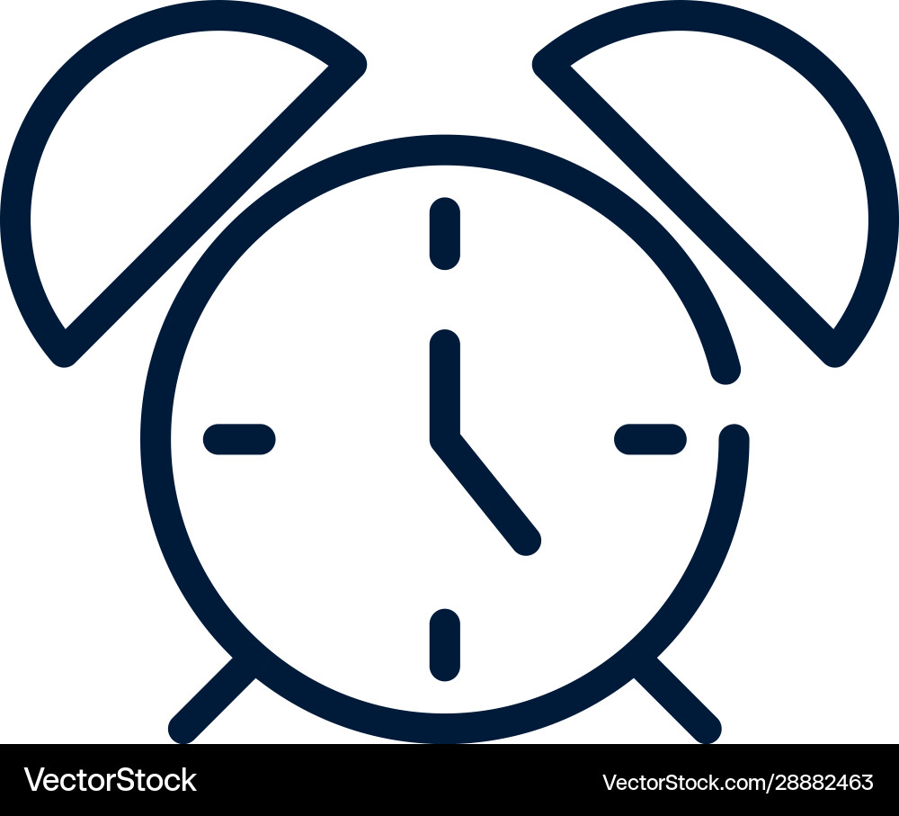 Time alarm clock linear design Vector Image