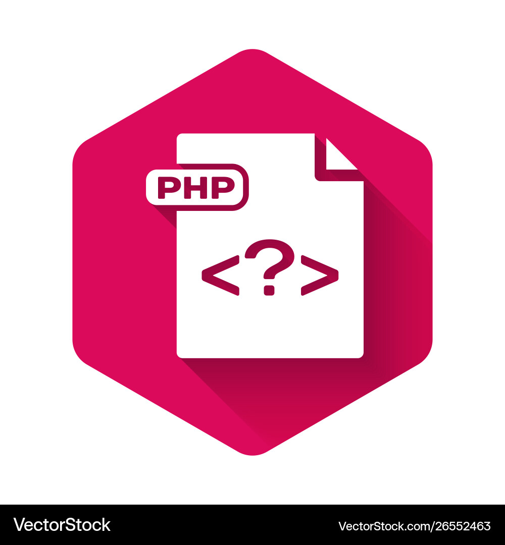 White php file document download button icon vector image