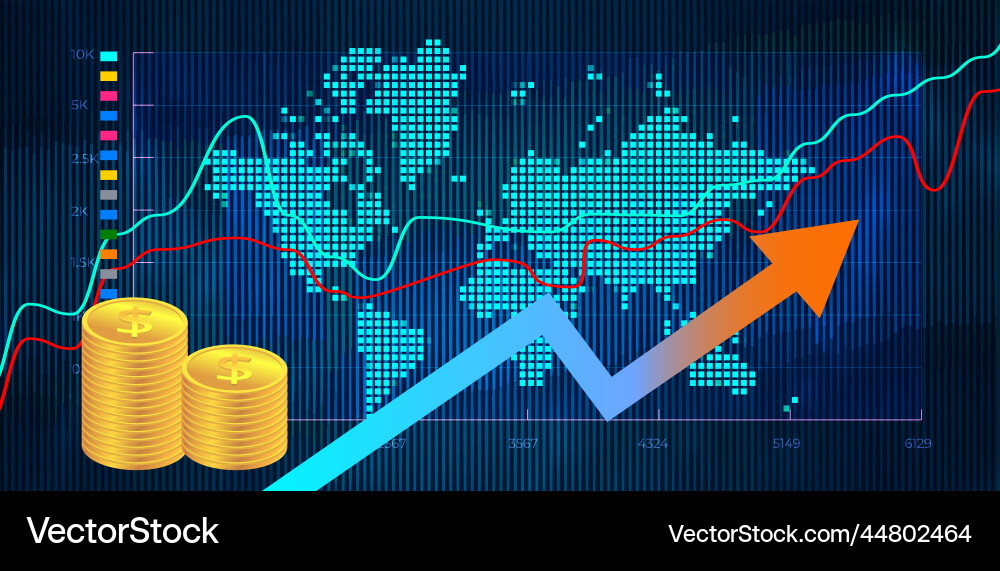 Bestandsmarkt Graph Hintergrund Konzept der Wirtschaft Bestandsmarkt Graph Hintergrund Konzept der Wirtschaft vektorbild