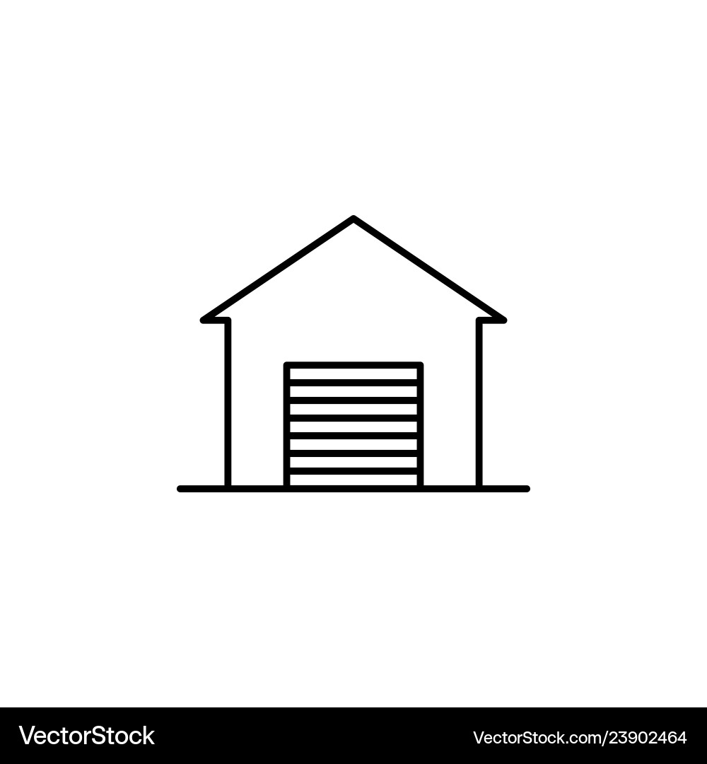 Building garage outline icon element Building garage outline icon element Vector Image