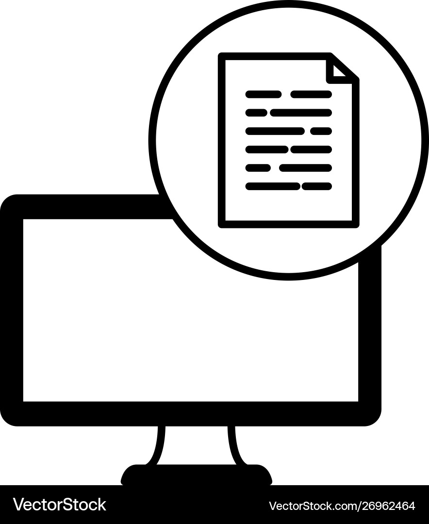 Computergerät mit Dokumentendatei vektorbild