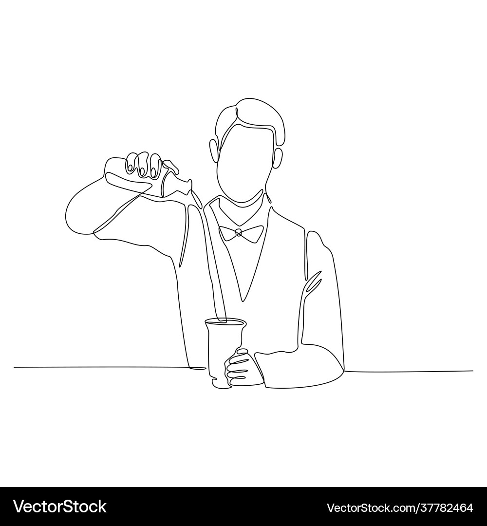 Continuous Line Coffee Bar vector image