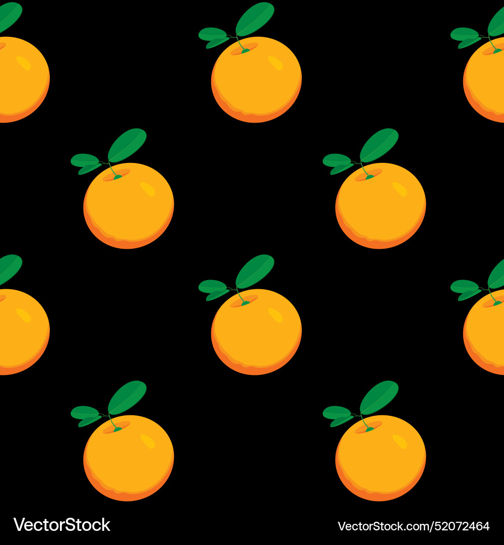 Fruit seamless pattern with whole orange Vector Image